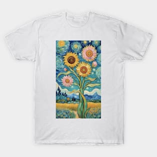 Sunflower Serenade: Van Gogh's Melodic Bouquet T-Shirt